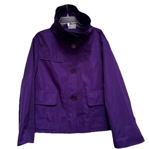 AKRIS‎ PUNTO PURPLE POLYESTER LG BUTTON CLOSURE JACKET SIZE 10